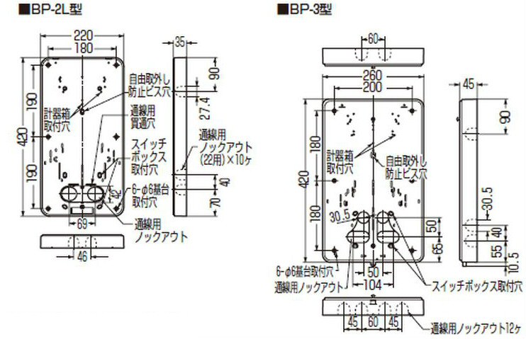 未来工業（ミライ） 積算電力計・計器箱取付板の商品詳細一覧