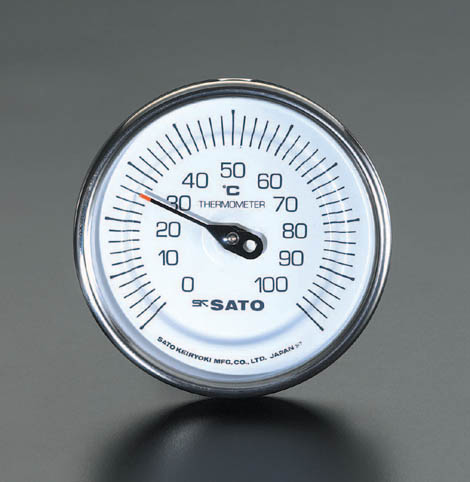 0- 50℃/100mm バイメタル式温度計 EA727AA-72 エスコ ESCO