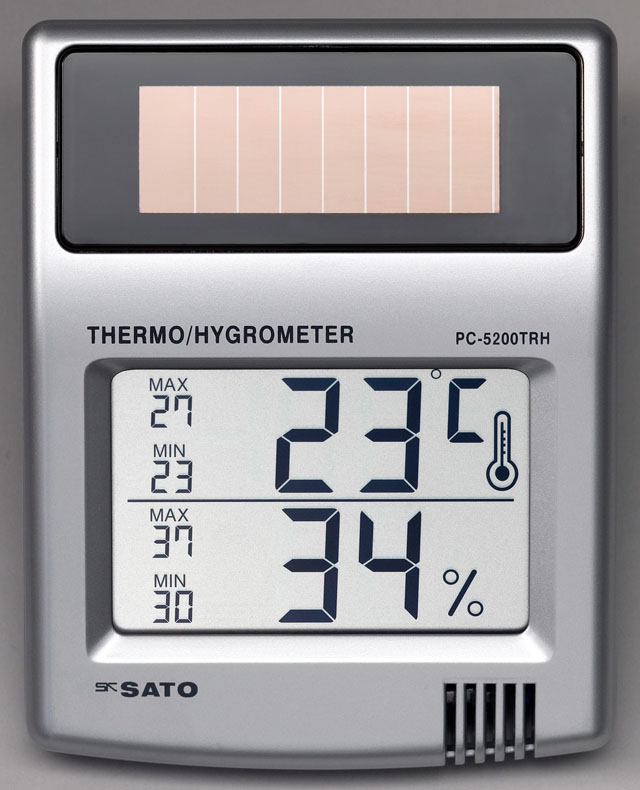 [ソーラーバッテリー]最高・最低温湿度計